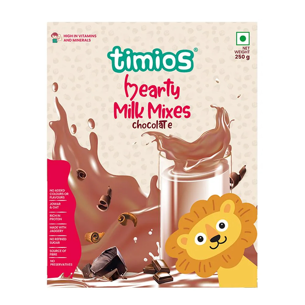 Timios High Protein Chocolate Swirl Milk Mix – Yellow, Large