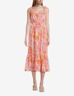 Coral Floral Midi Dress - Image 3