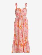 Coral Floral Midi Dress - Image 4