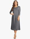 Round Neck Pleated Dress - Image 16