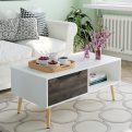 Homfa Coffee Tables for Living Room TV Stand, Wooden Console Table Sofa Side Table - Image 3