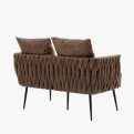 Coolmore Velvet Accent Sofa with Metal Frame – Modern Upholstered Arm Sofa - Image 4