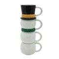 Elsjoy Set of 4 Christmas Stackable Coffee Mugs Christmas Coffee Mugs with Metal - Image 4