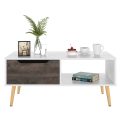 Homfa Coffee Tables for Living Room TV Stand, Wooden Console Table Sofa Side Table