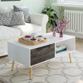 Homfa Coffee Tables for Living Room TV Stand, Wooden Console Table Sofa Side Table - Image 3