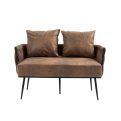 Coolmore Velvet Accent Sofa with Metal Frame – Modern Upholstered Arm Sofa