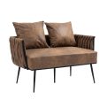 Coolmore Velvet Accent Sofa with Metal Frame – Modern Upholstered Arm Sofa - Image 2