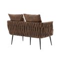 Coolmore Velvet Accent Sofa with Metal Frame – Modern Upholstered Arm Sofa - Image 4