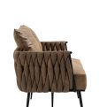 Coolmore Velvet Accent Sofa with Metal Frame – Modern Upholstered Arm Sofa - Image 3